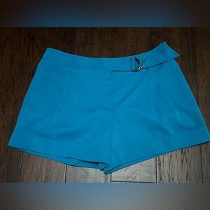 Trina Turk Dressy Cuffed Shorts Teal Blue Gently Used Dry Cleaned Size 4